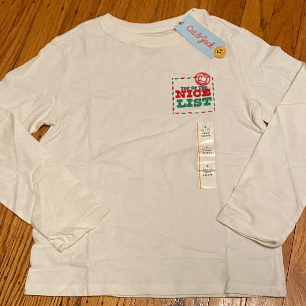 Cat & Jack  Long Sleeve Tee with Festive Design